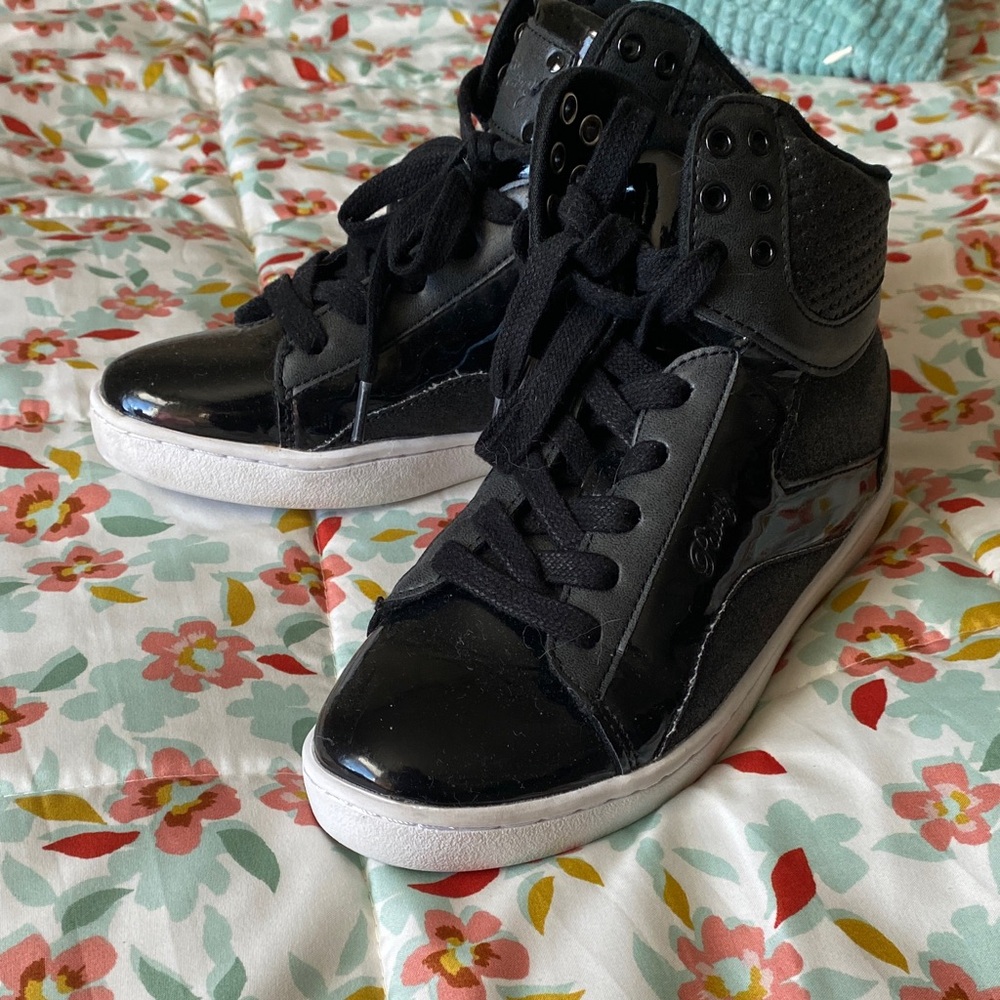 Pastry Black and White Kids High-Top Sneakers Hip Hop Shoes